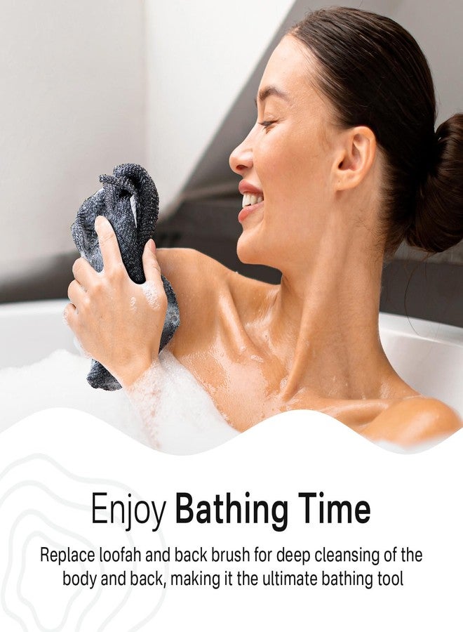 Yiclick Exfoliating Washcloth Towel, Japanese Exfoliating Bath Wash Cloth for Body Exfoliation, Korean Back Scrubber Washer for Shower, African Net Sponge Brush Loofah Exfoliator (Grey) - Image 3
